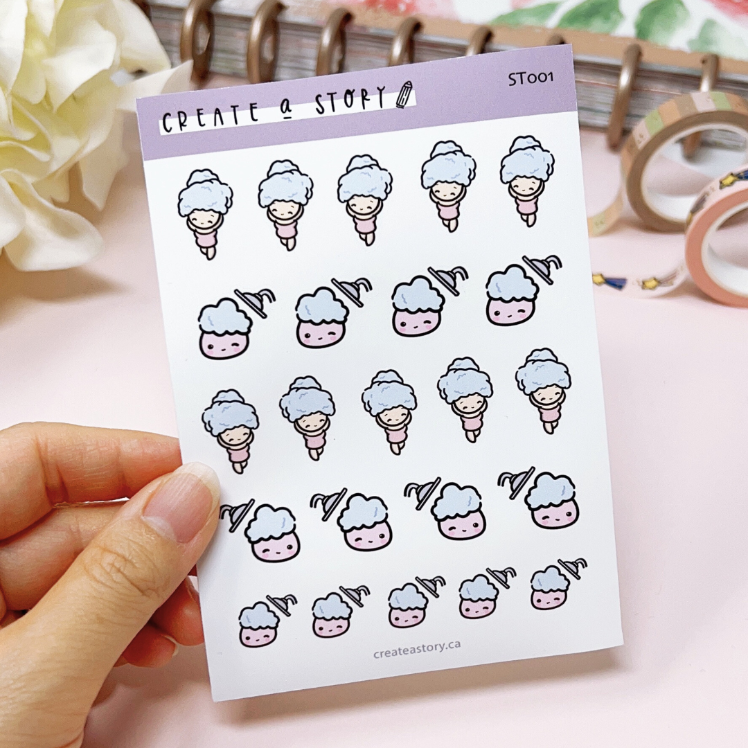 ST001 | Wash Hair Day | Planner Icon Stickers