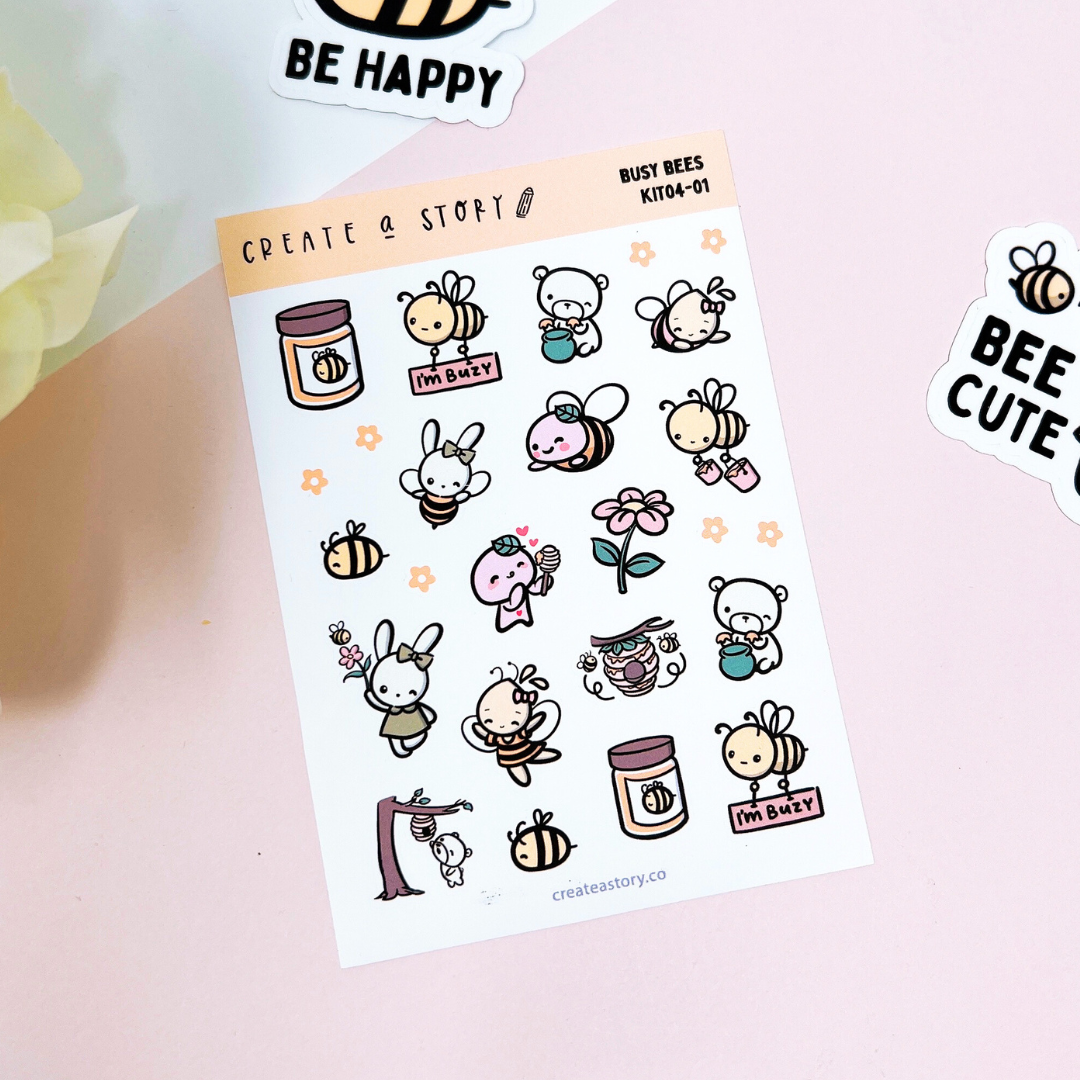 ST039 | Busy Bees Series | Planner Icon Stickers