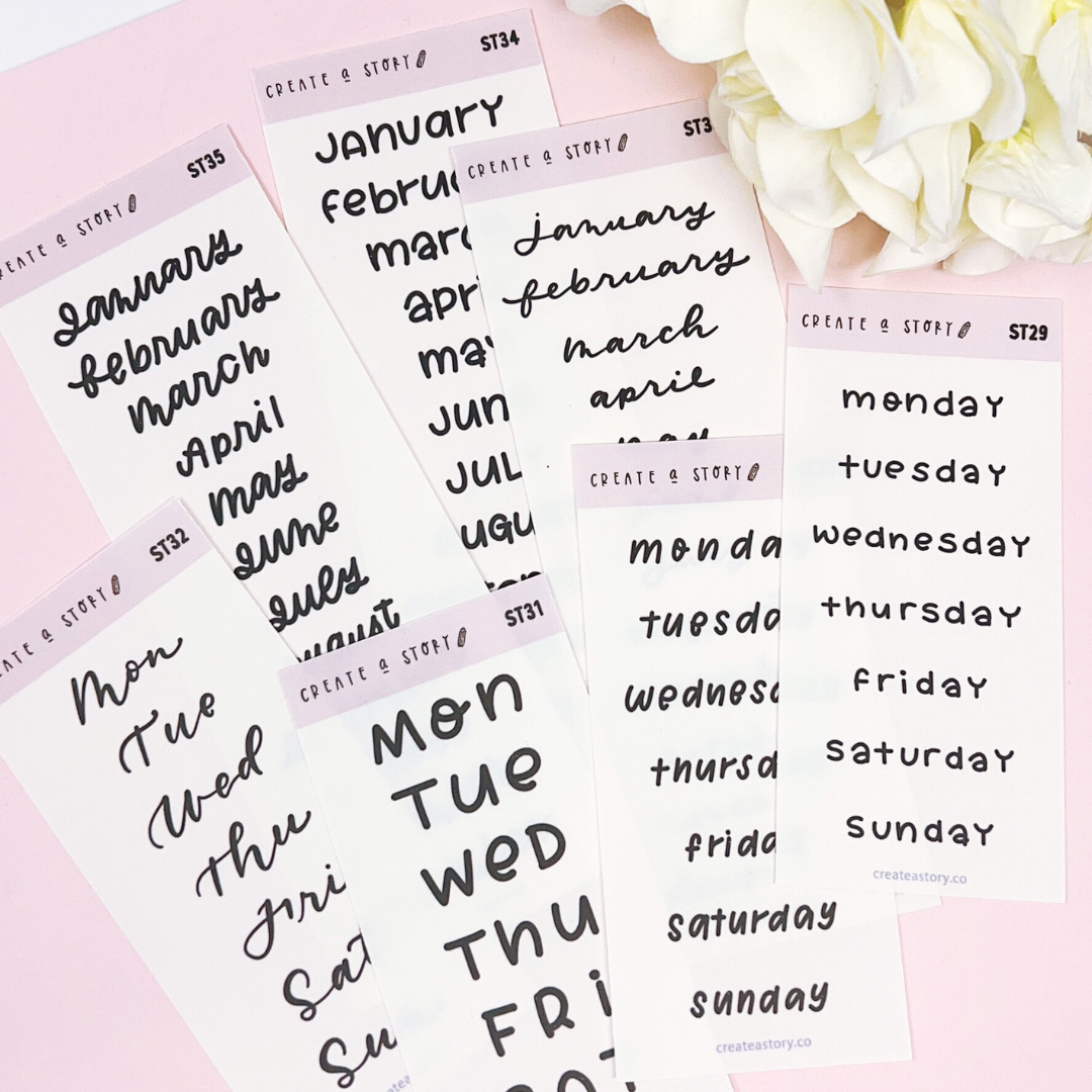 Jenn's Lettering | Full Bundle | Days and Months