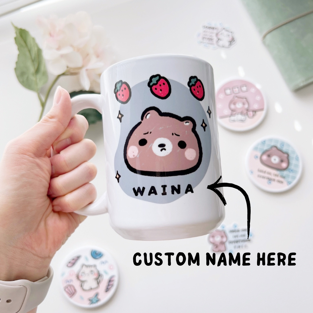 DW004 | Custom Name with Brownee Mug | 15oz