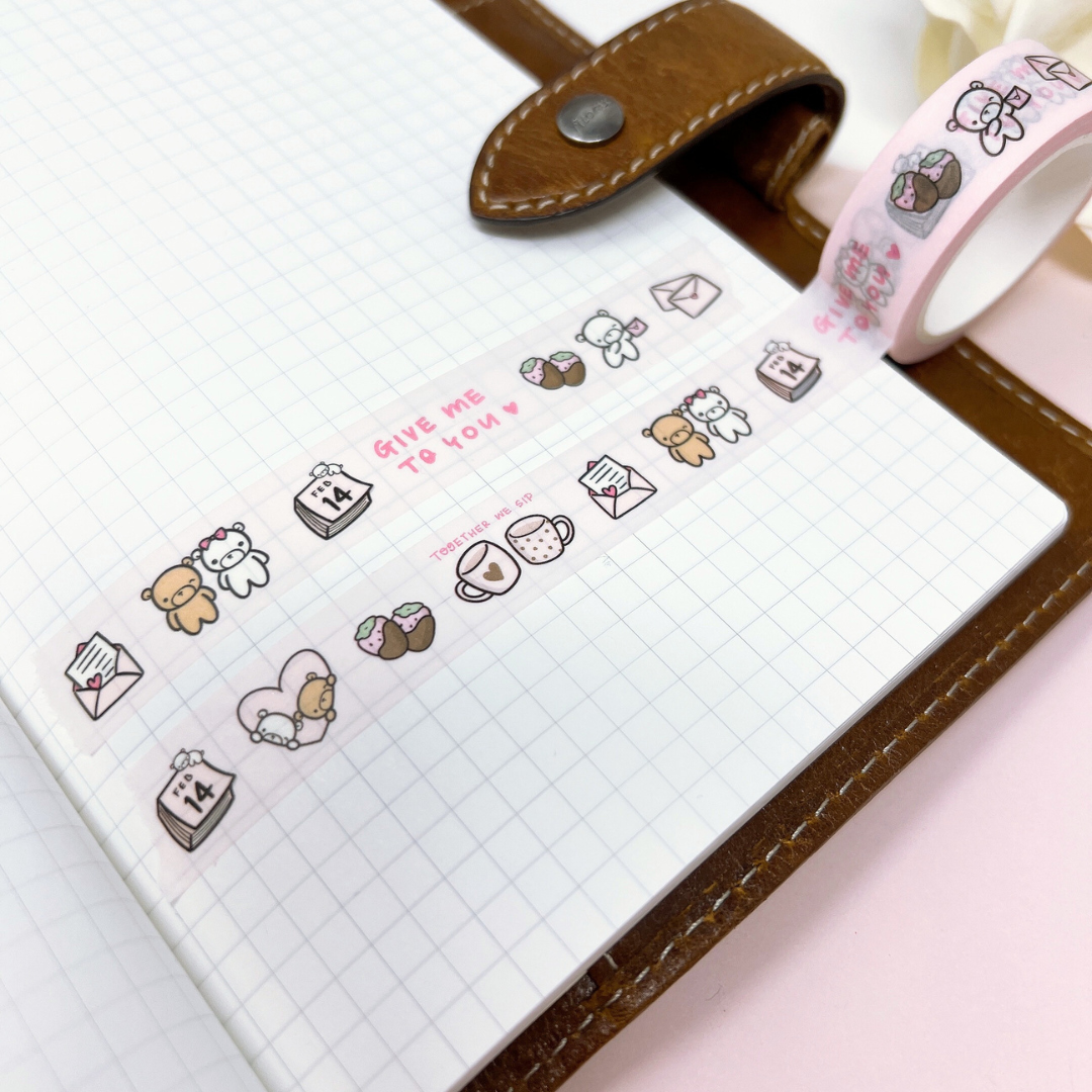 WT005 | Teddy Bear Valentines | Washi Tape