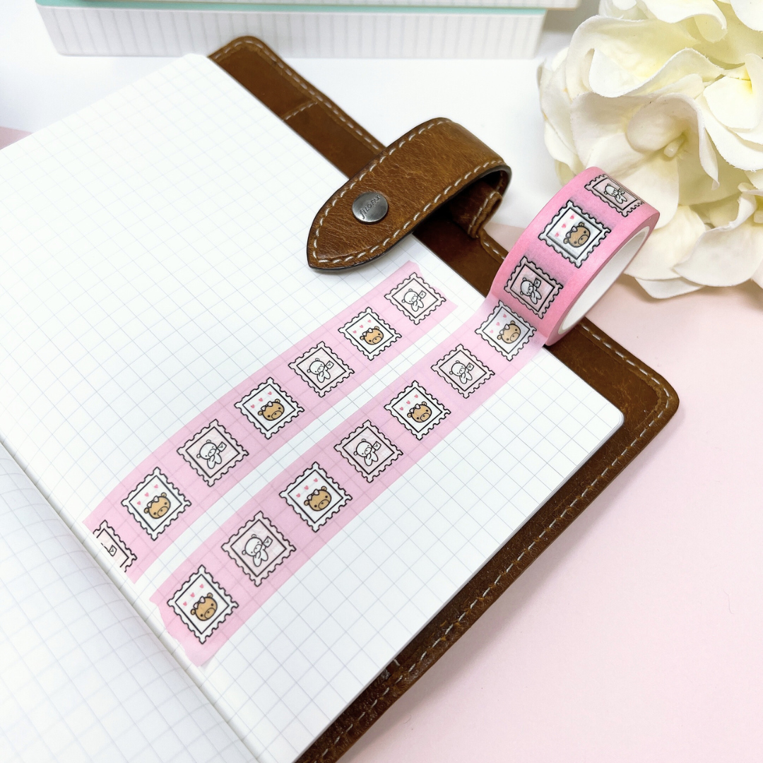 WT006 | Teddy Bear Stamps: Valentines theme | Washi Tape