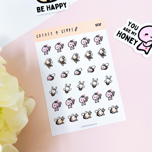 ST037 | Busy Bees Series | Planner Icon Stickers