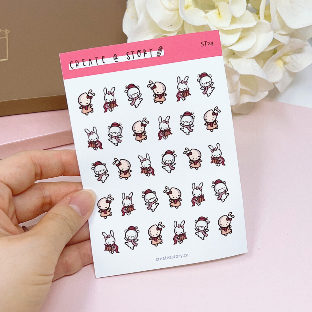 ST024 | Holiday Icons - Scarves and Dances | Planner Icon Stickers