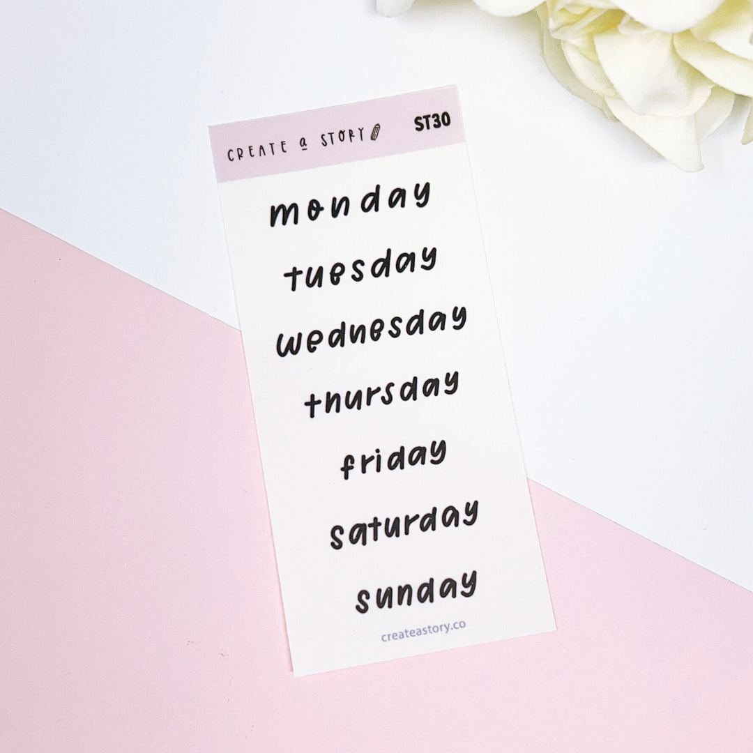 ST030 | Jenn's Lettering: Days of the Week