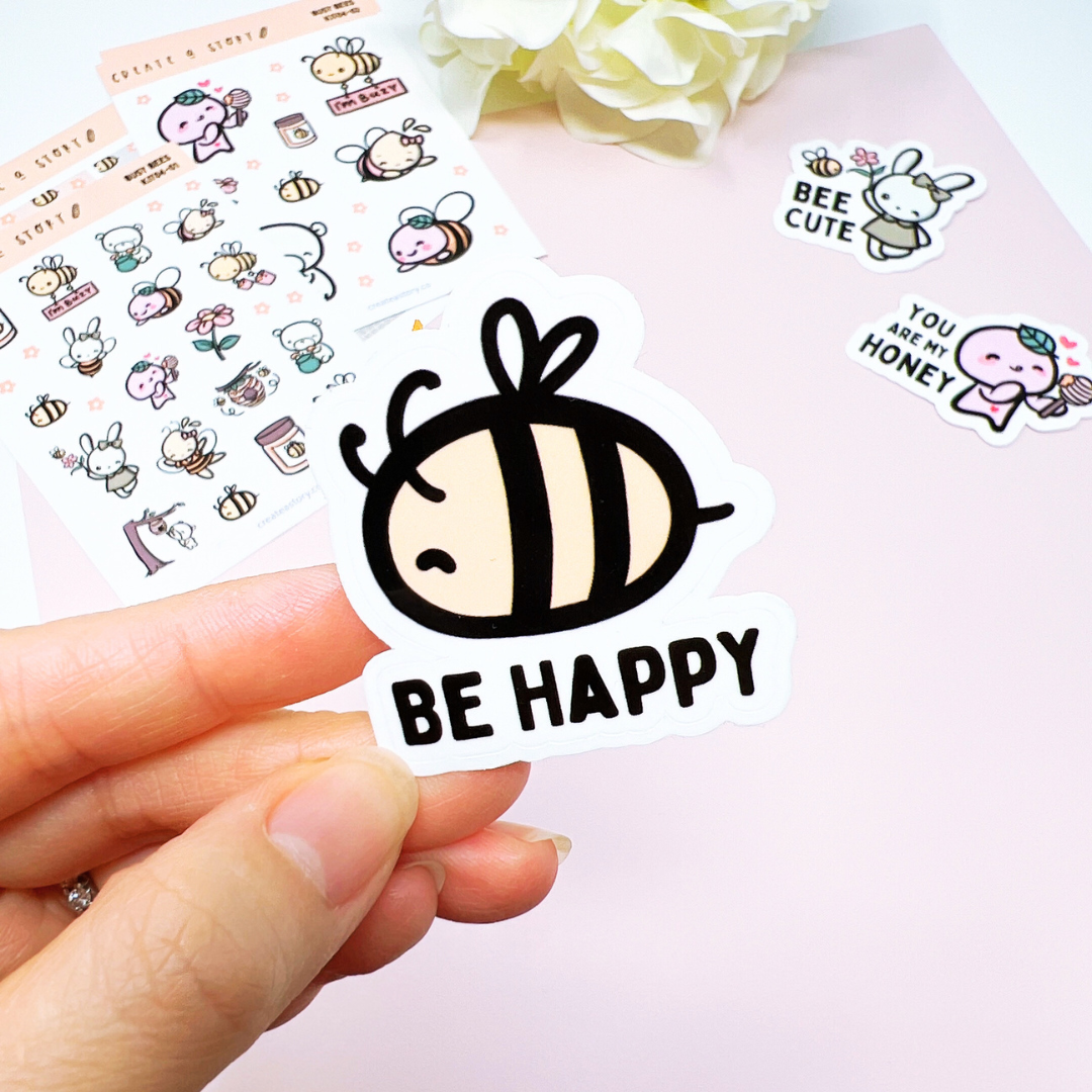 DC012 | Be Happy | Die Cut Sticker