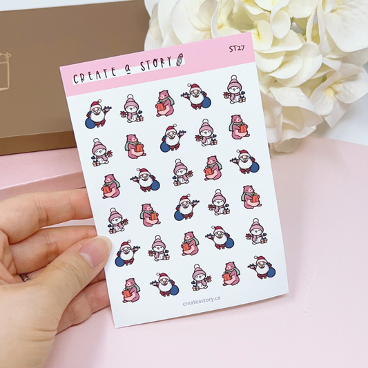 ST027 | Holiday Icons - Santa | Planner Icon Stickers