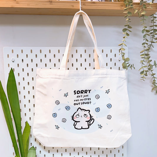 BAG010 | Sorry Did I Just Roll My Eyes Out Loud Tote Bag with Zipper Closure