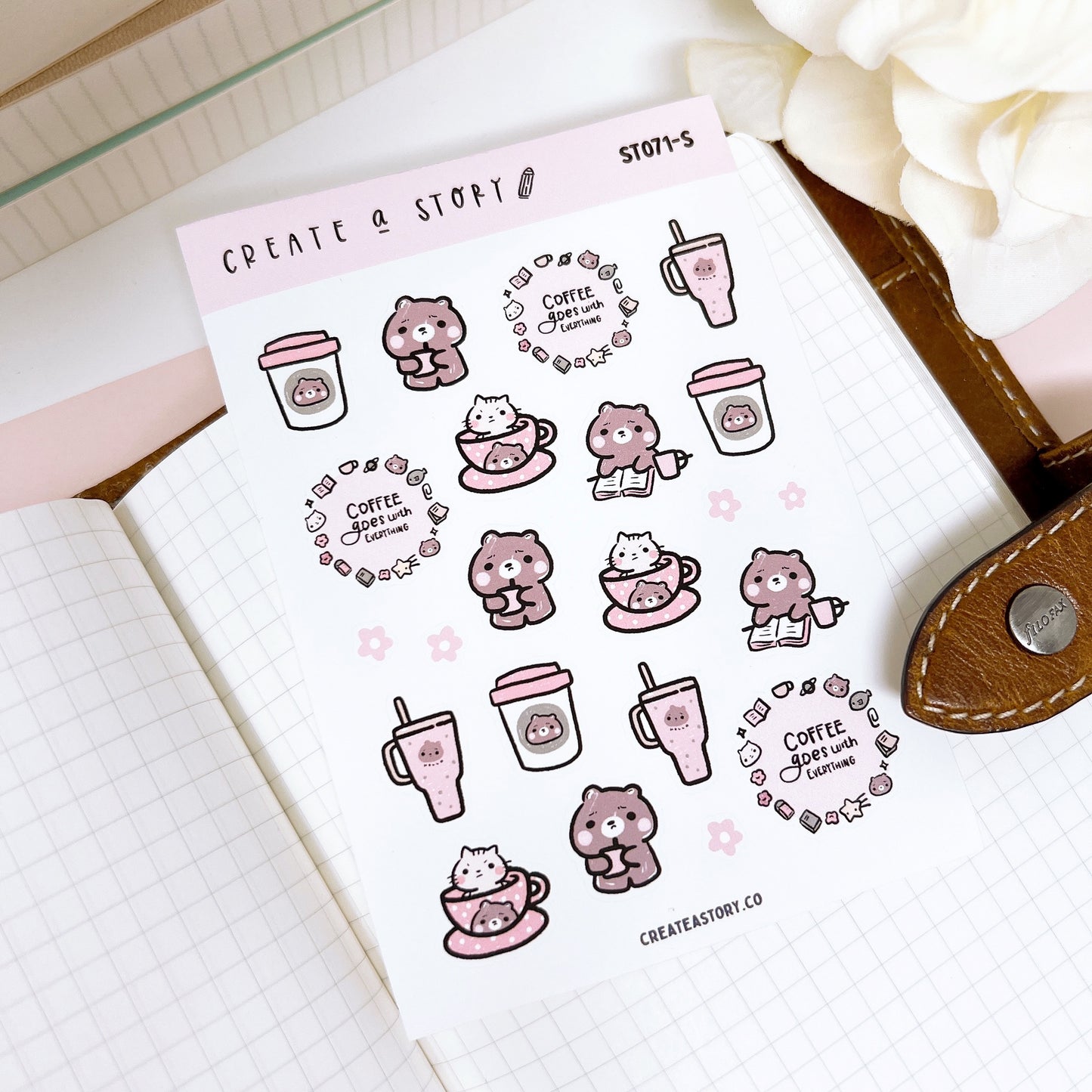 ST071 | Coffee Themed Deco | Planner Stickers