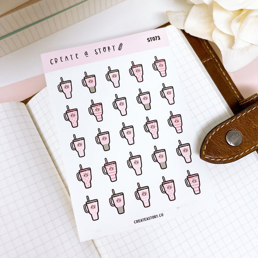 ST073 | Stanley Tumbler with Straw | Planner Stickers