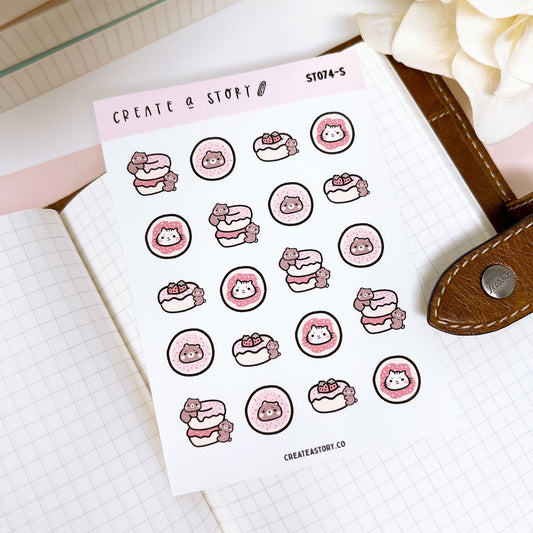 ST074 | Pink Doughnuts | Planner Stickers