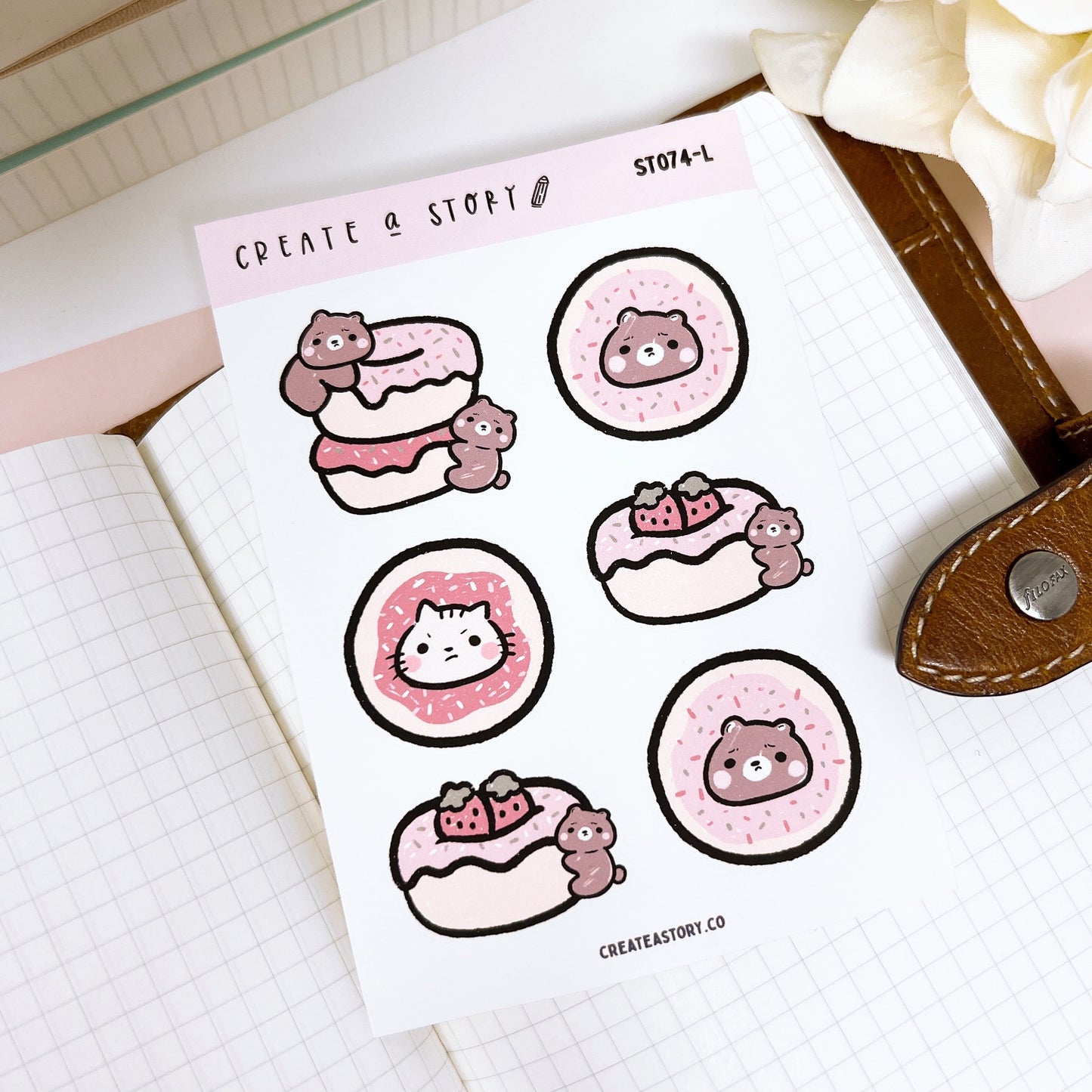 ST074 | Pink Doughnuts | Planner Stickers