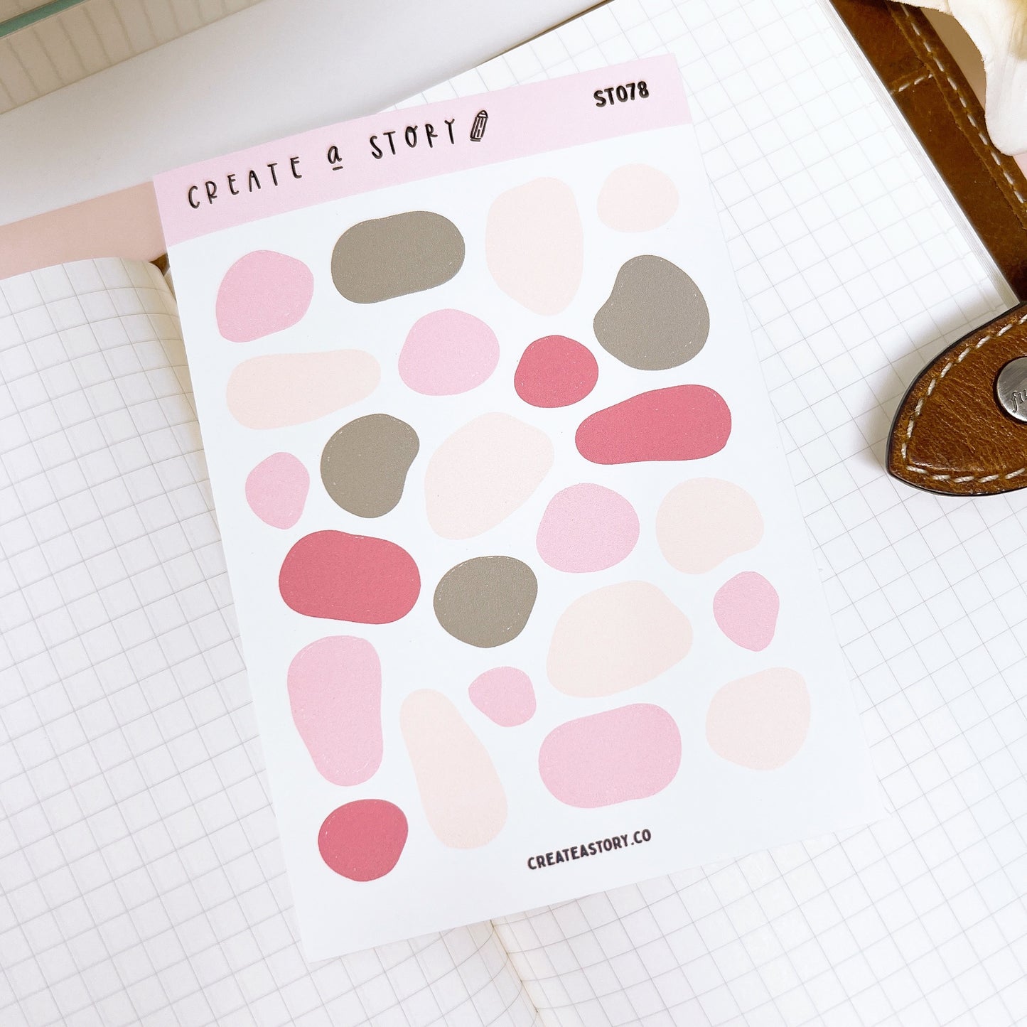 ST078 | Pink Blobs | Planner Stickers