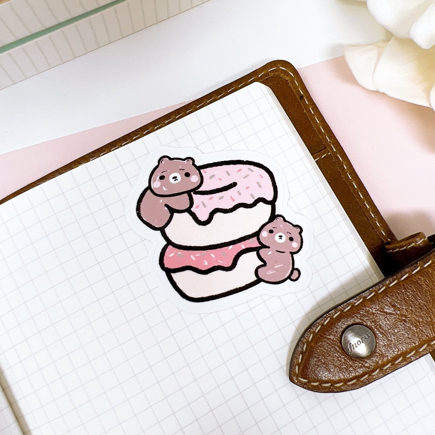 DC027 | Pink Doughnuts and Brownee | Diecut Sticker