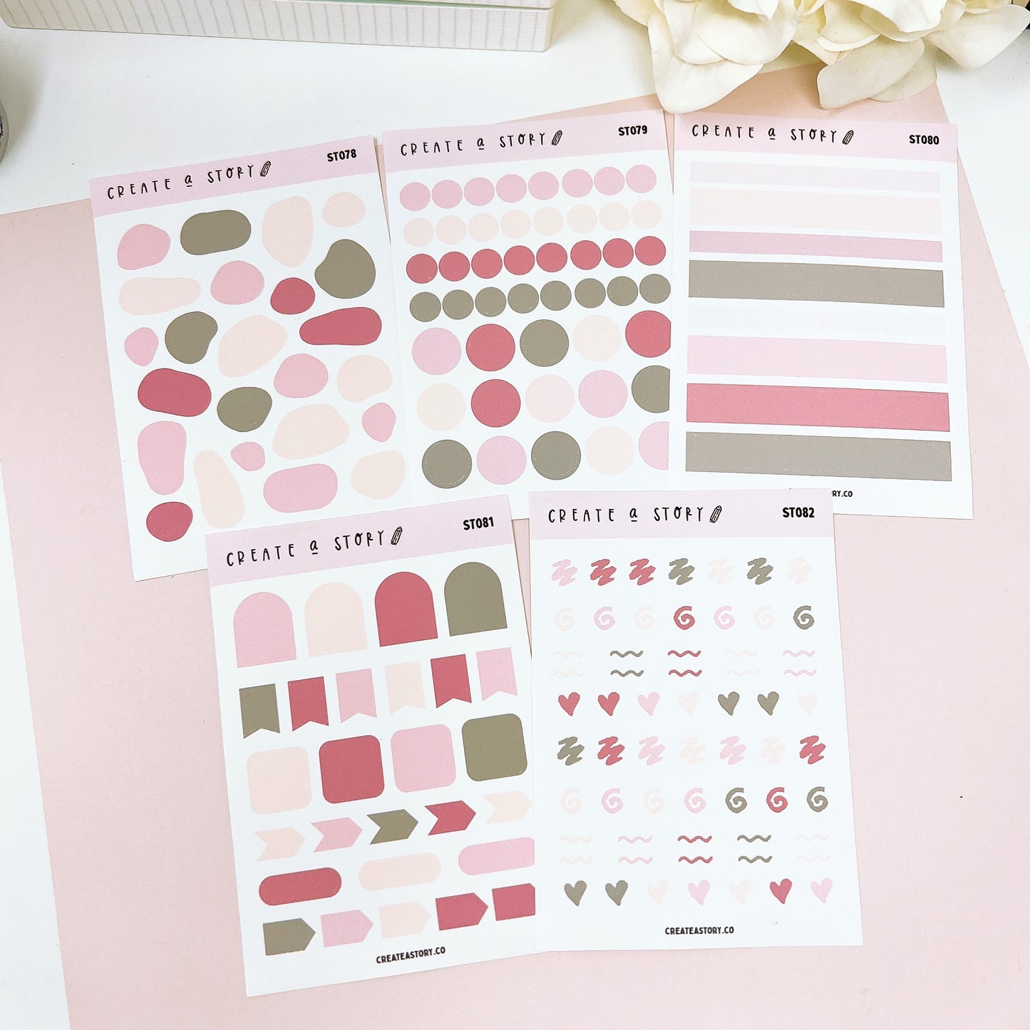 Pink Theme Full Bundle (DC025-DC031 | ST071-ST082)