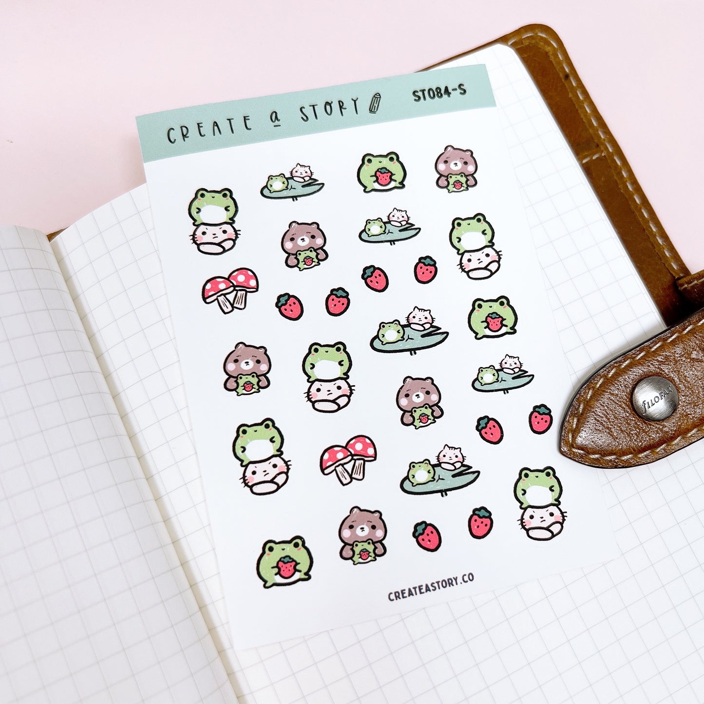 ST084 | Brownee and Frogs | Planner Stickers