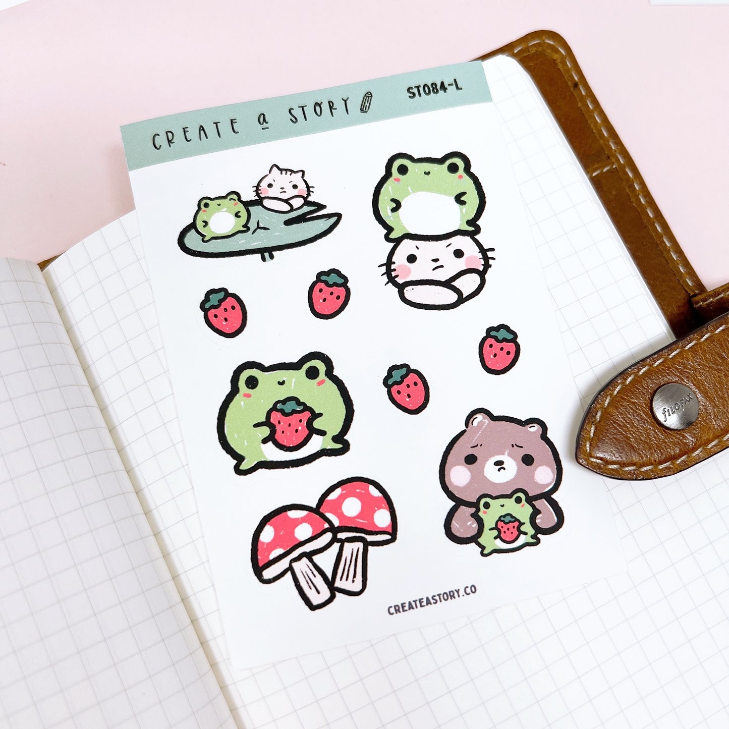 ST084 | Brownee and Frogs | Planner Stickers