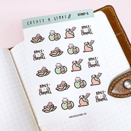 ST087 | Apple and Caramel | Planner Stickers