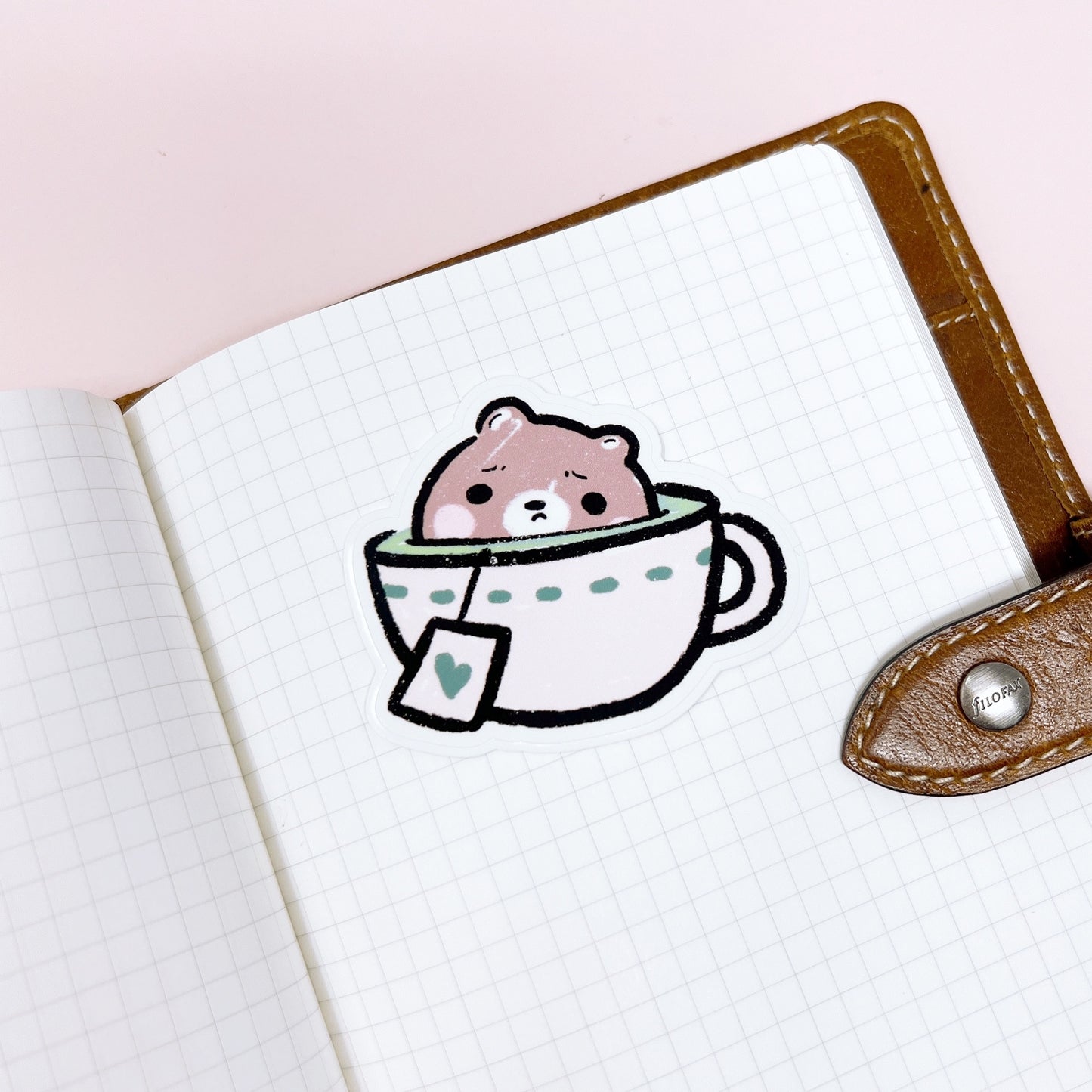 DC036 | Brownee in a Teacup | Diecut Sticker