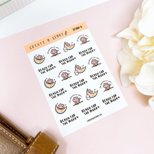 ST100 | Reach for the Moon | Planner Stickers