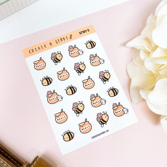 ST101 | Bees and Honey | Planner Stickers