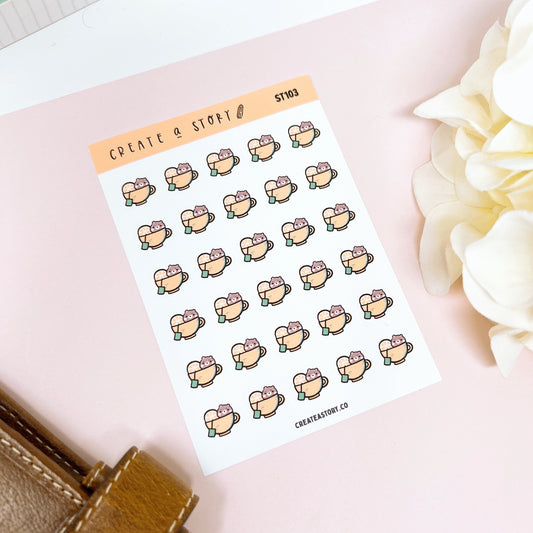 ST103 | Lemon Tea Icons | Planner Stickers