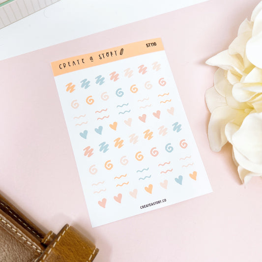 ST110 | Squiggles | Planner Stickers