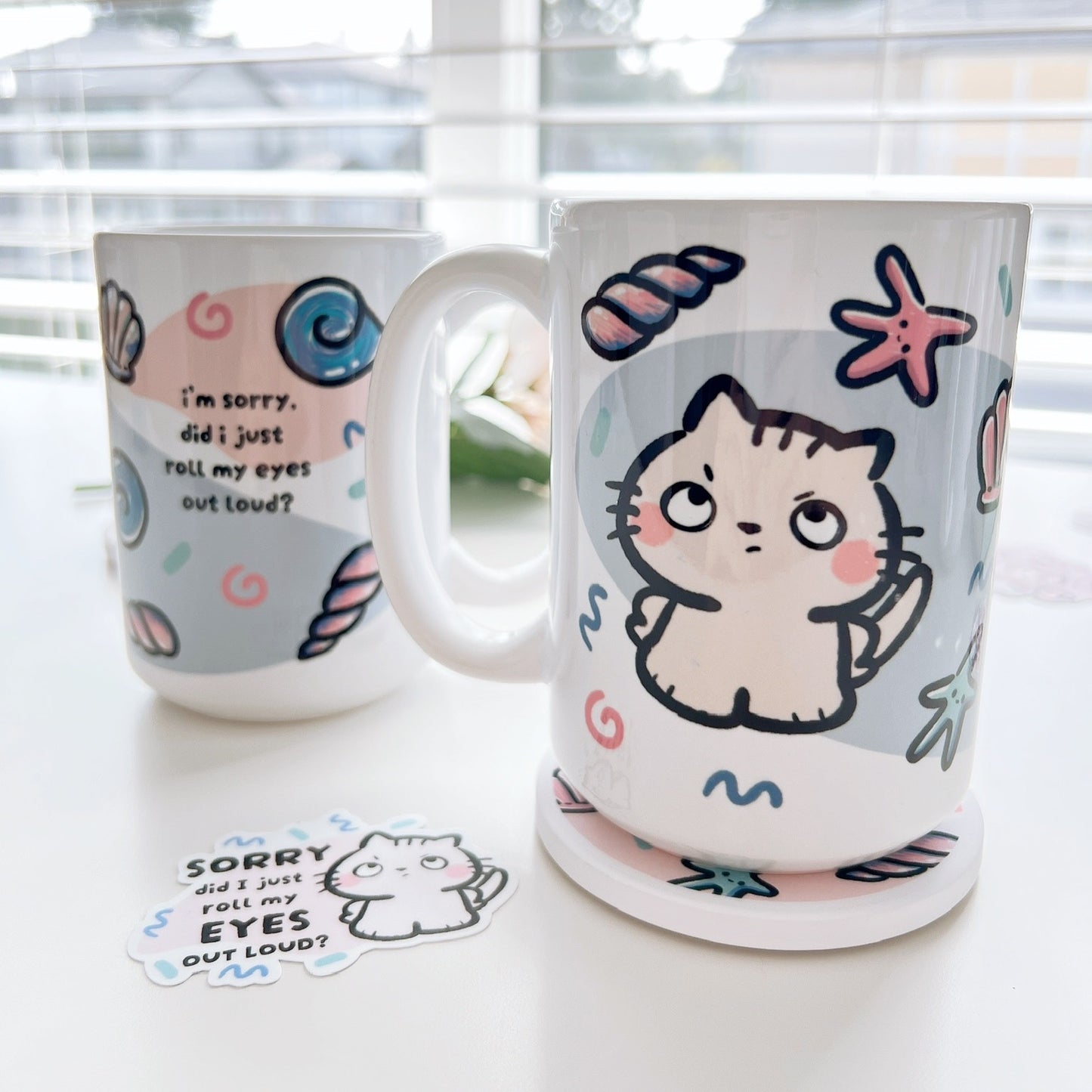 Bundle Deal: Salty with Eye Roll Mug & Coaster (DW003 & DW008)