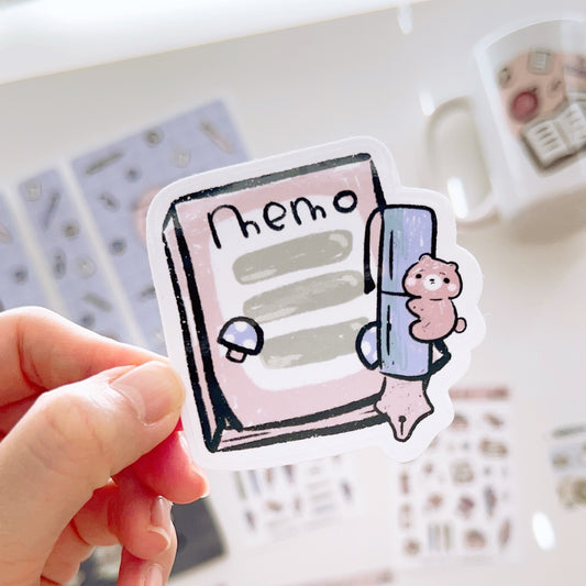 DC051 | Memo Pad | Mushrooms and Stationery Collection | Diecut Sticker