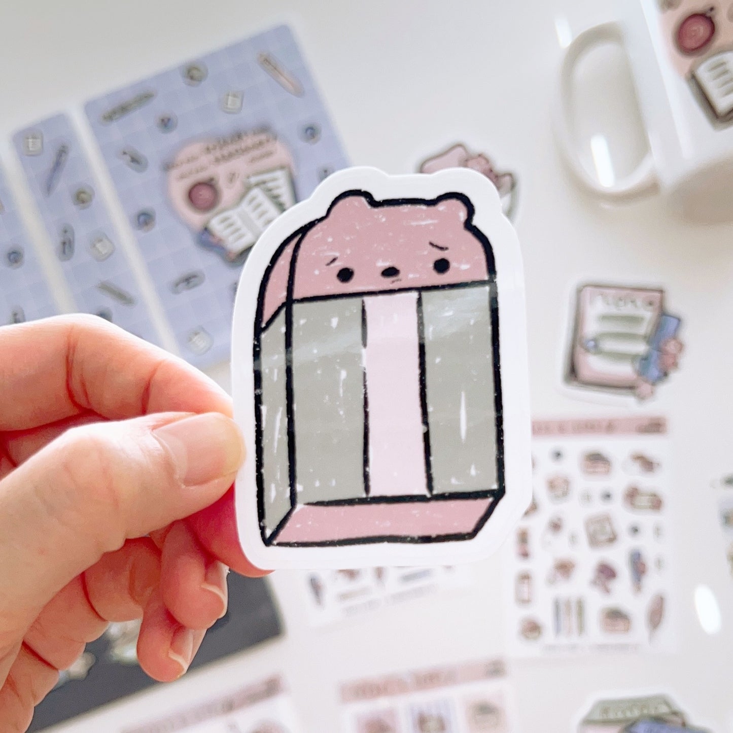 DC052 | Brownee Eraser | Mushrooms and Stationery Collection | Diecut Sticker