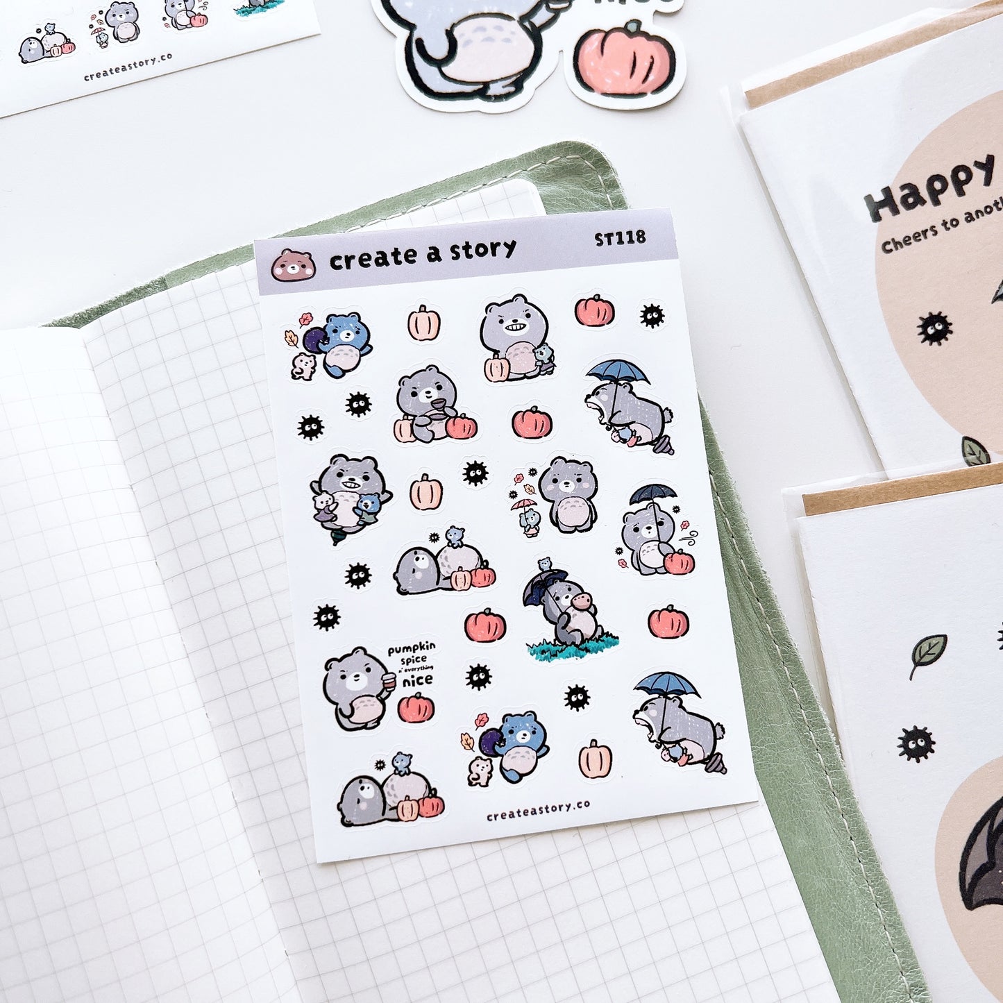 ST118 | Totoro Inspired Stickers | Fall theme