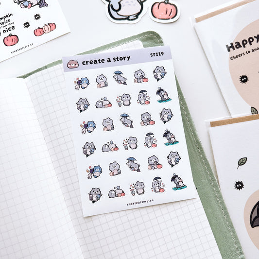 ST119 | Totoro Inspired Stickers | Fall theme