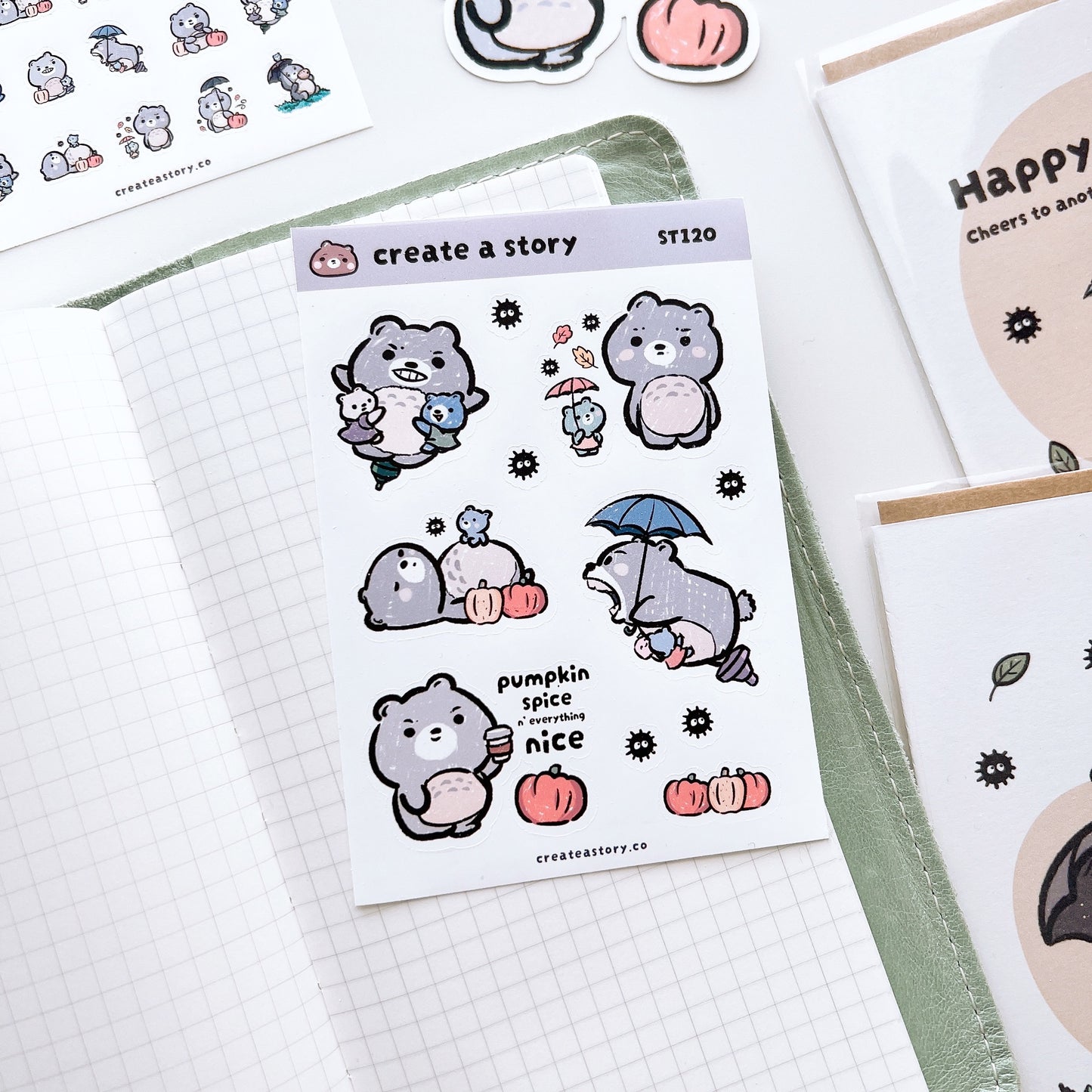 ST120 | Totoro Inspired Stickers | Fall theme