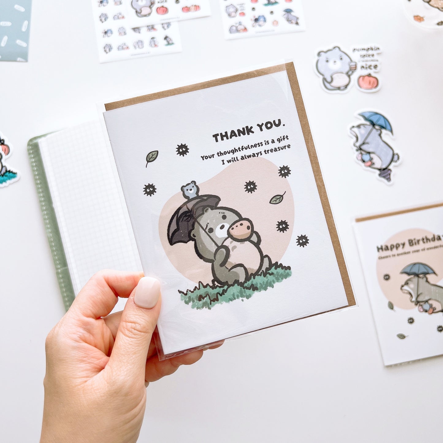 PG013 | Totoro Inspired Thank You Greeting Card