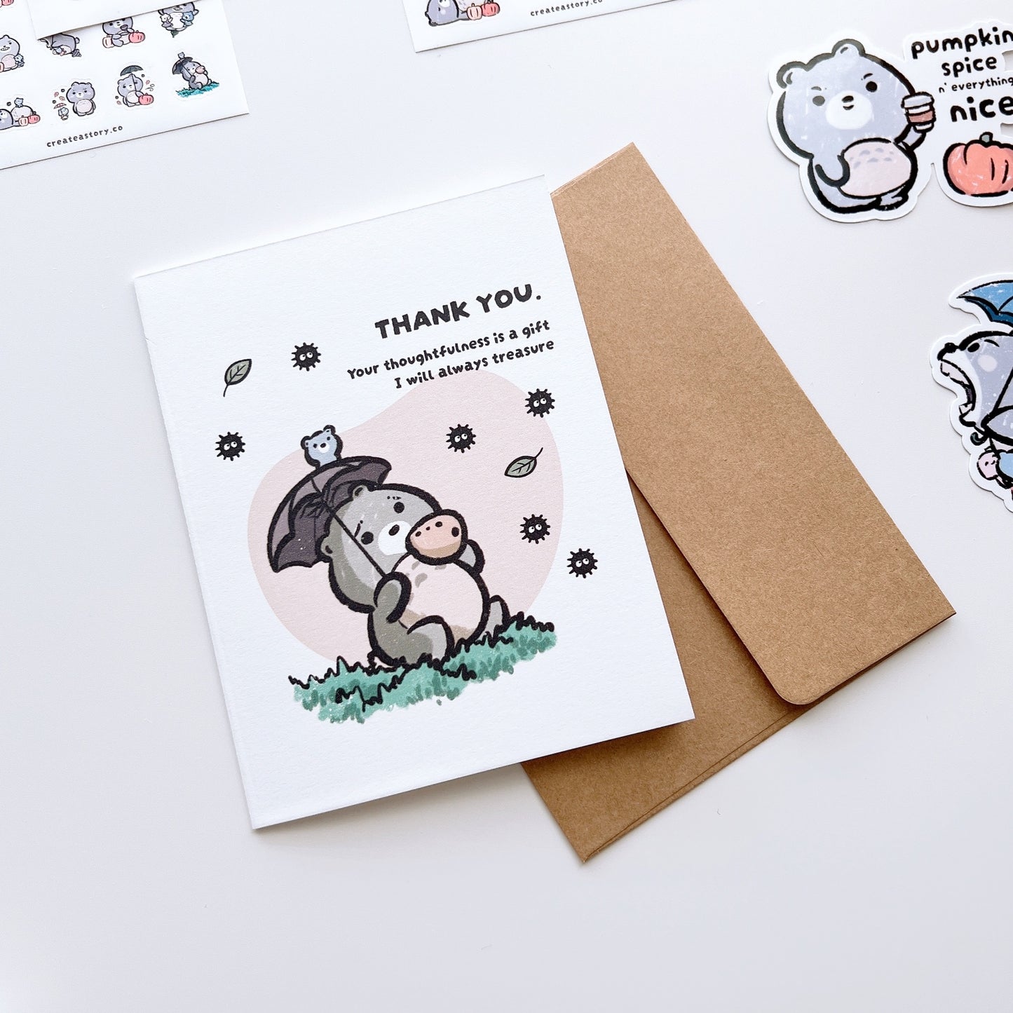 PG013 | Totoro Inspired Thank You Greeting Card