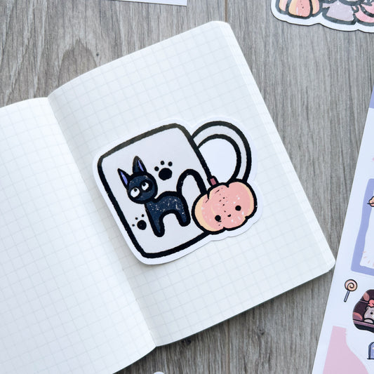 DC066 | Kiki's Halloween - Black Cat Mug | Diecut Sticker