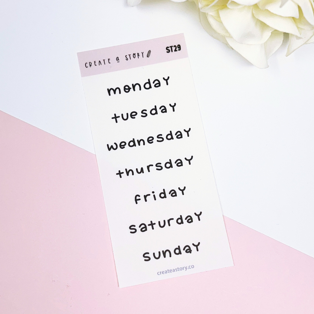 ST029 | Jenn's Lettering: Days of the Week