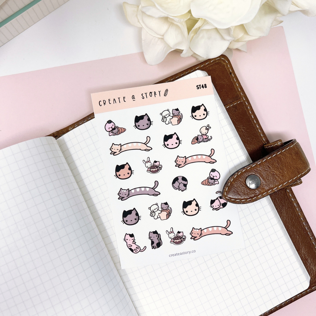 ST048 | Assorted Cats | Planner Stickers