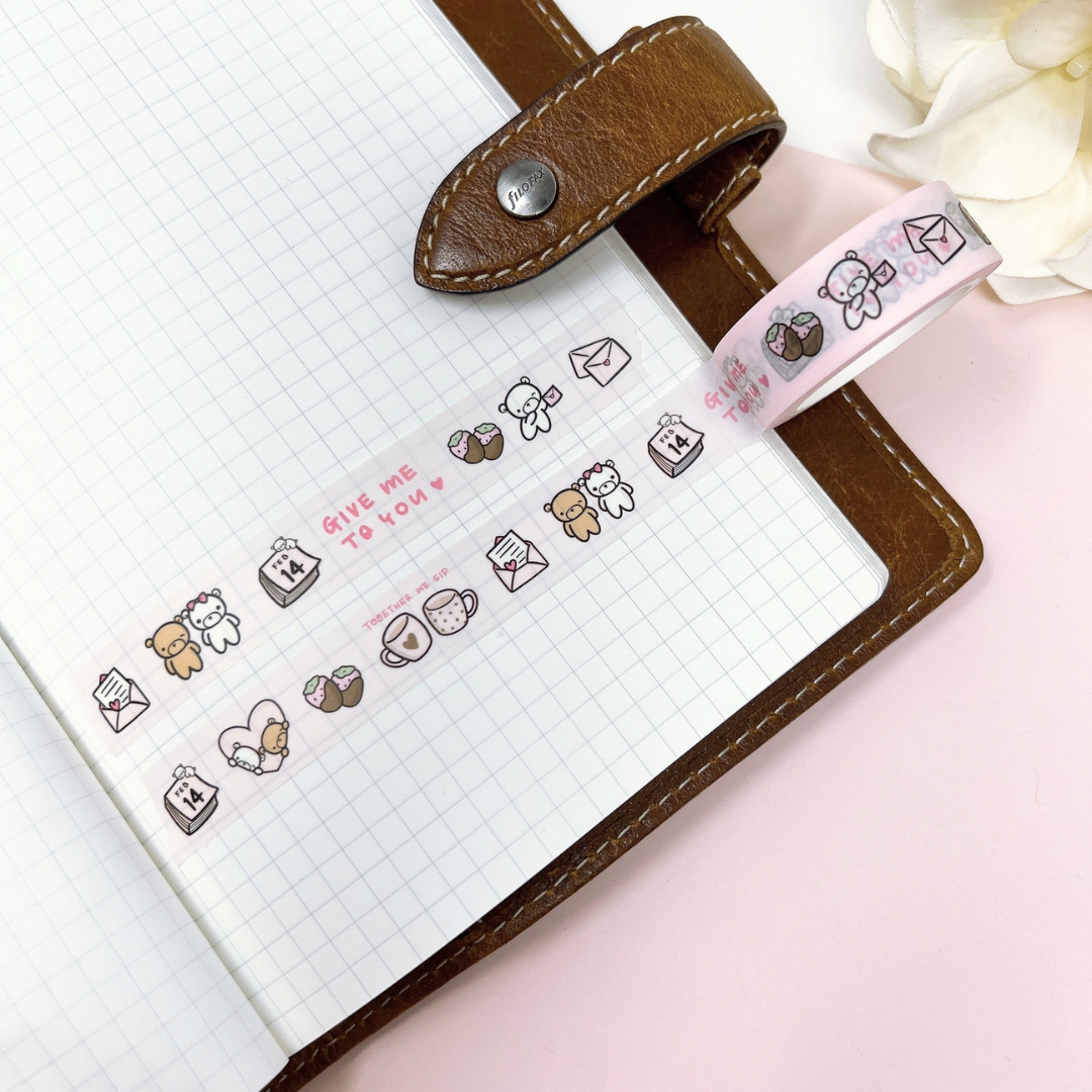 WT005 | Teddy Bear Valentines | Washi Tape