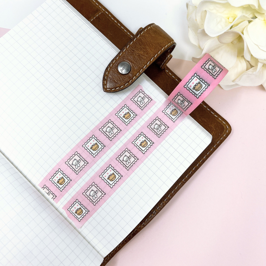 WT006 | Teddy Bear Stamps: Valentines theme | Washi Tape